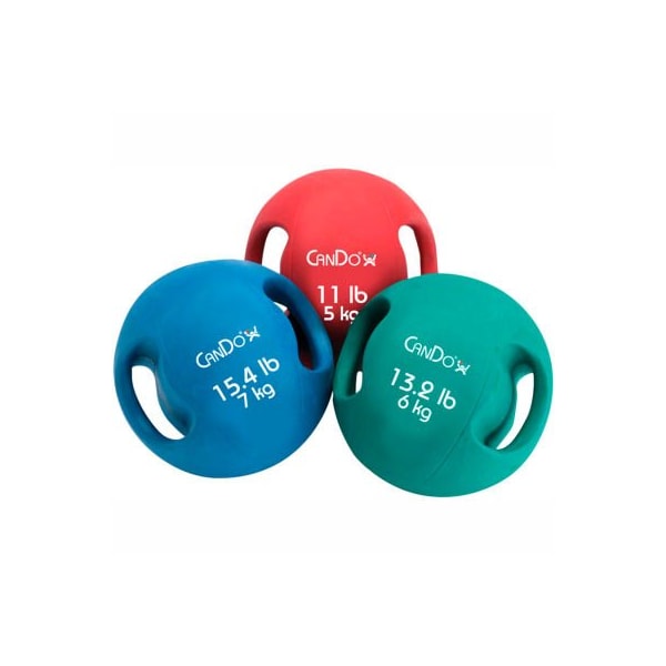 Fabrication Enterprises CanDo Molded Dual-Handle Medicine Ball, 5-Color Set 506137 - main